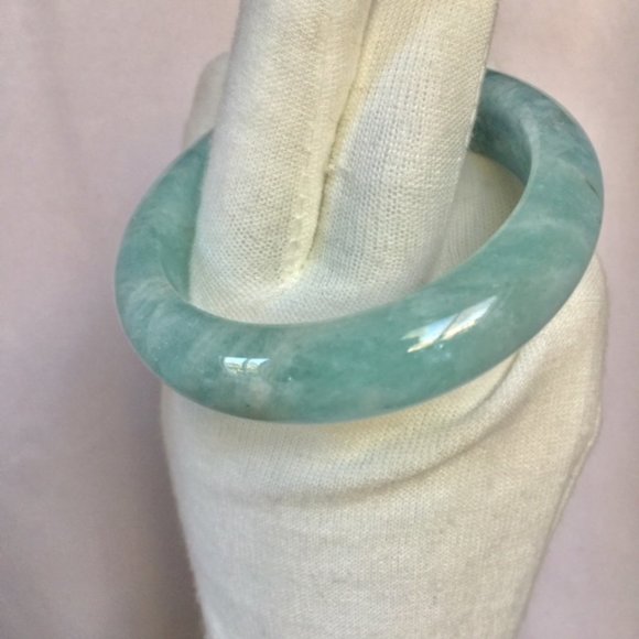 NWOT Natural Blue Aquamarine Crystal Bangle 56mm - Picture 6 of 16